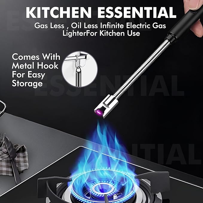 MusclEase: Rechargeable Electric Gas Lighter for Kitchen, Lighter for Gas Stove, Candles, Pooja( 1 Year Warranty )